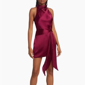 AMANDA UPRICHARD NWT SYRAH SANDRINE SILK HALTER DRESS XS